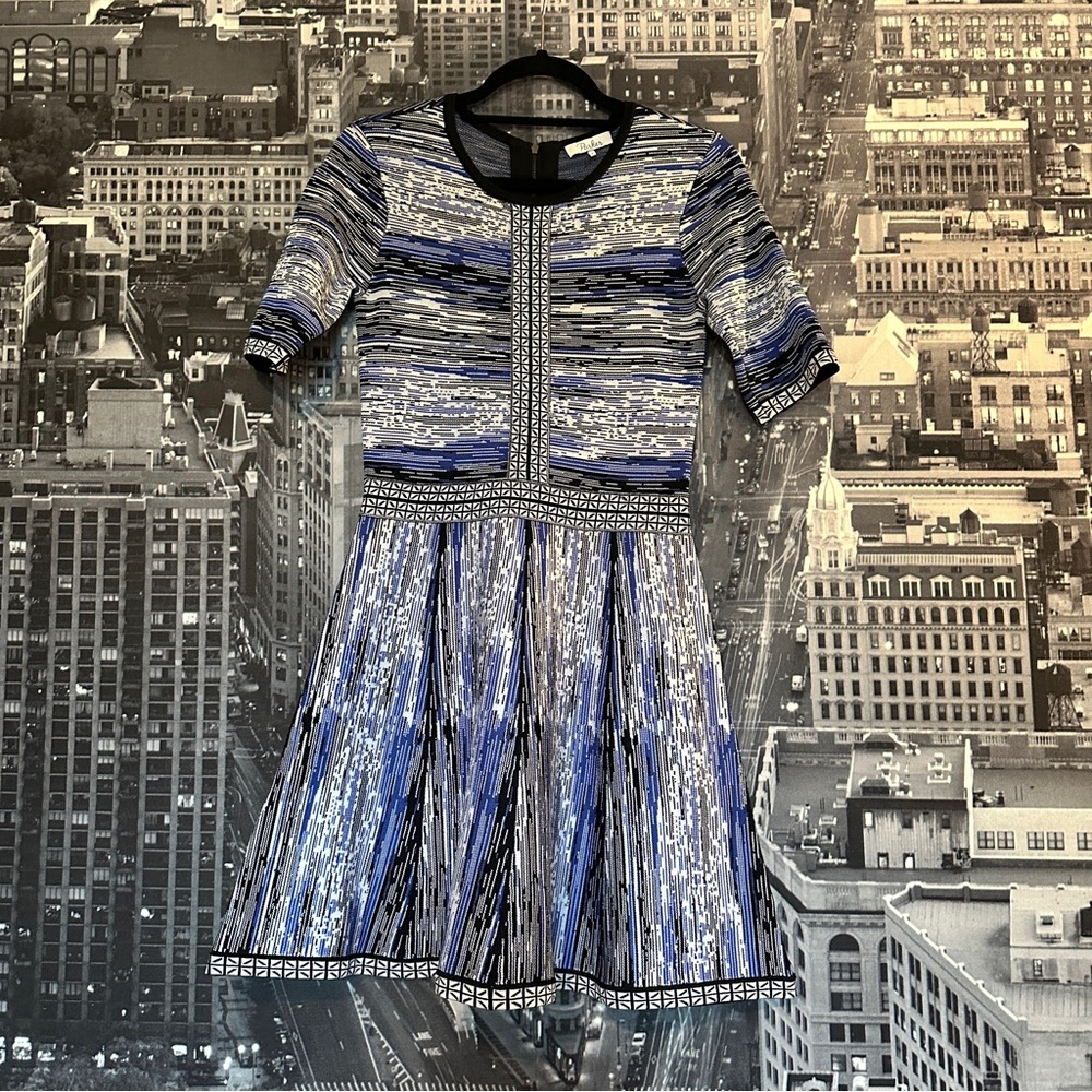 Parker Black and Blue Knit Top